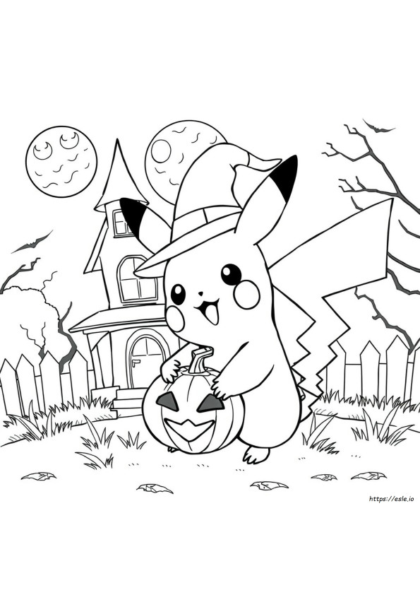Happy Halloween Pokemon Coloring Pages