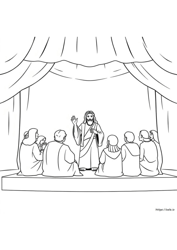 Jesus And 12 Disciples Coloring Page