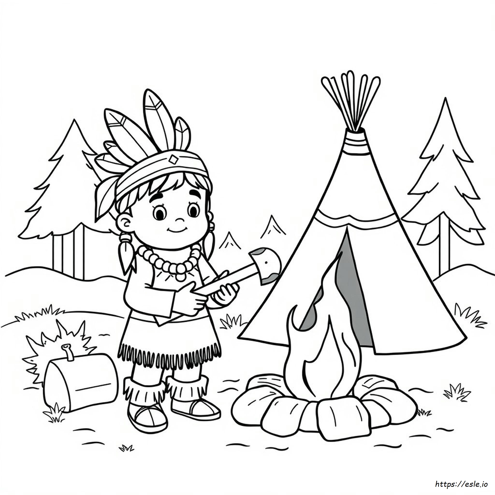 Native American Coloring Pages For Preschoolers