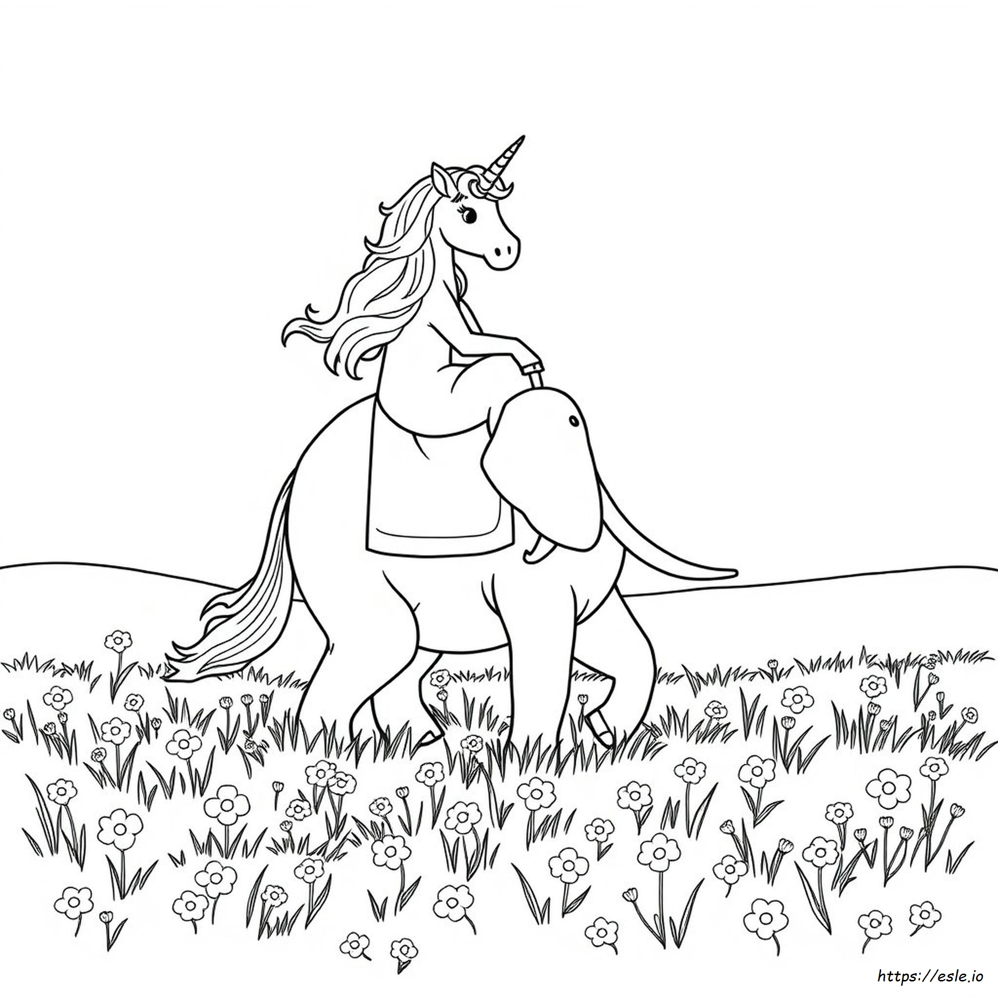 Unicorn Elephant Coloring Pages