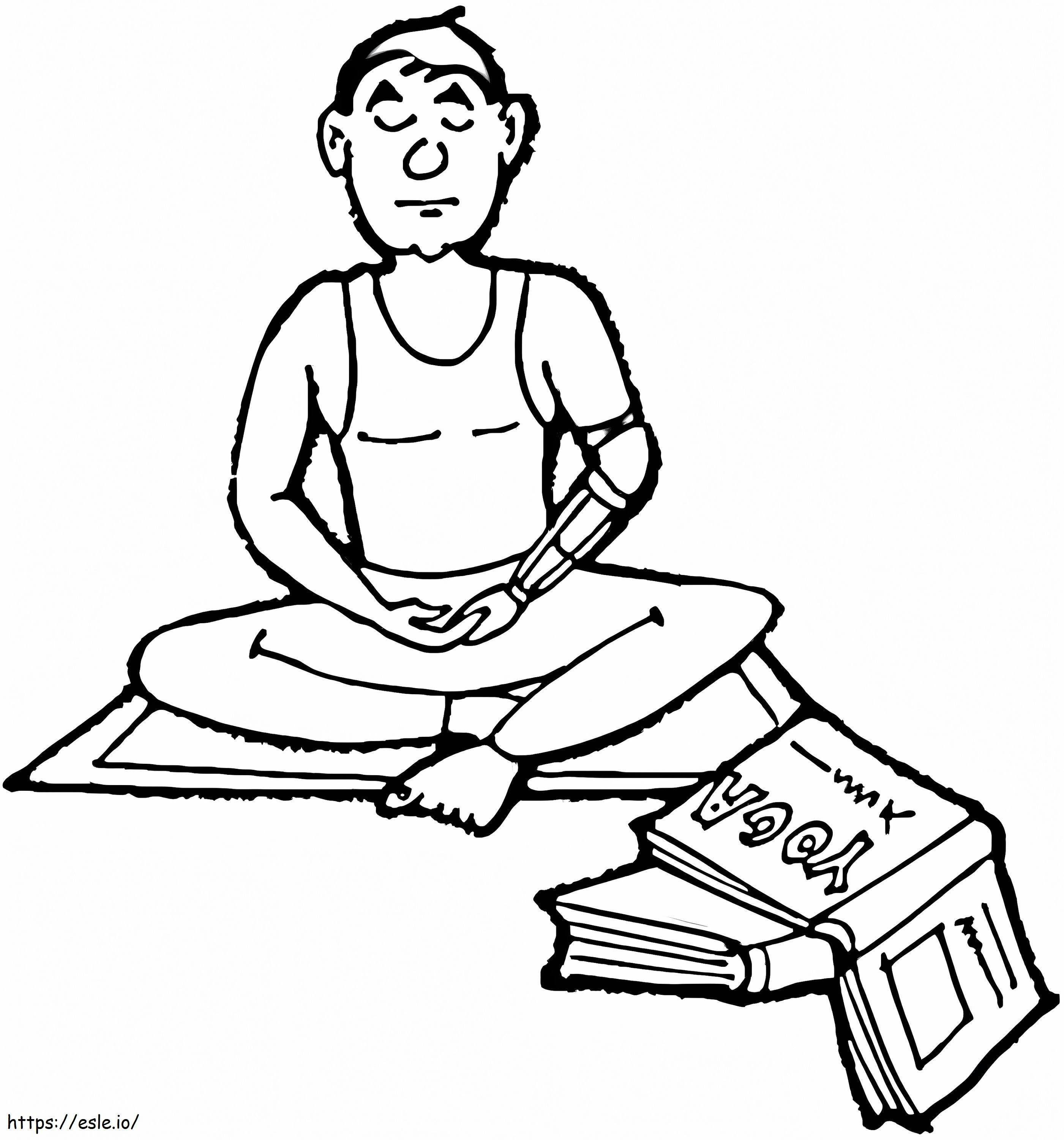 Coloriage Méditation de yoga gratuite à imprimer dessin