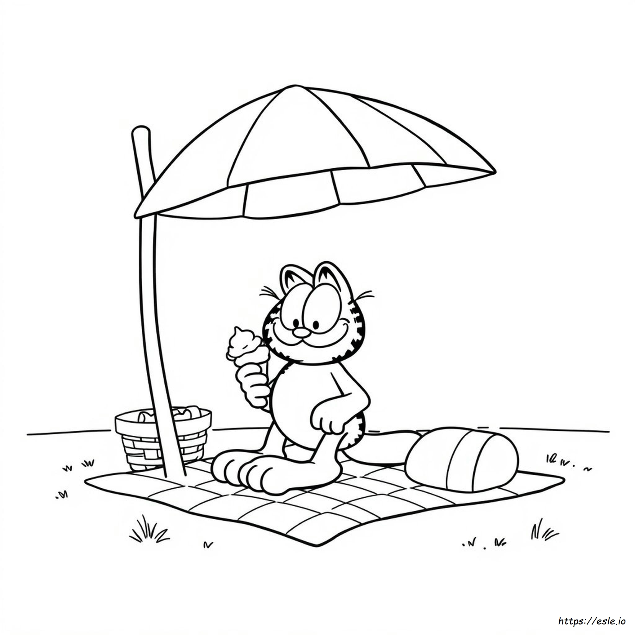 Summer Garfield Coloring Pages
