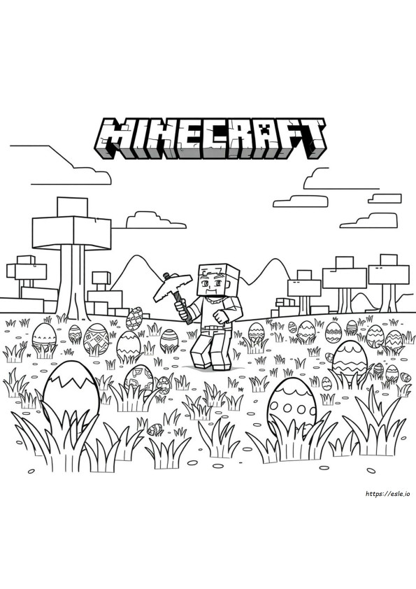 Pagini De Colorat Minecraft De Paște