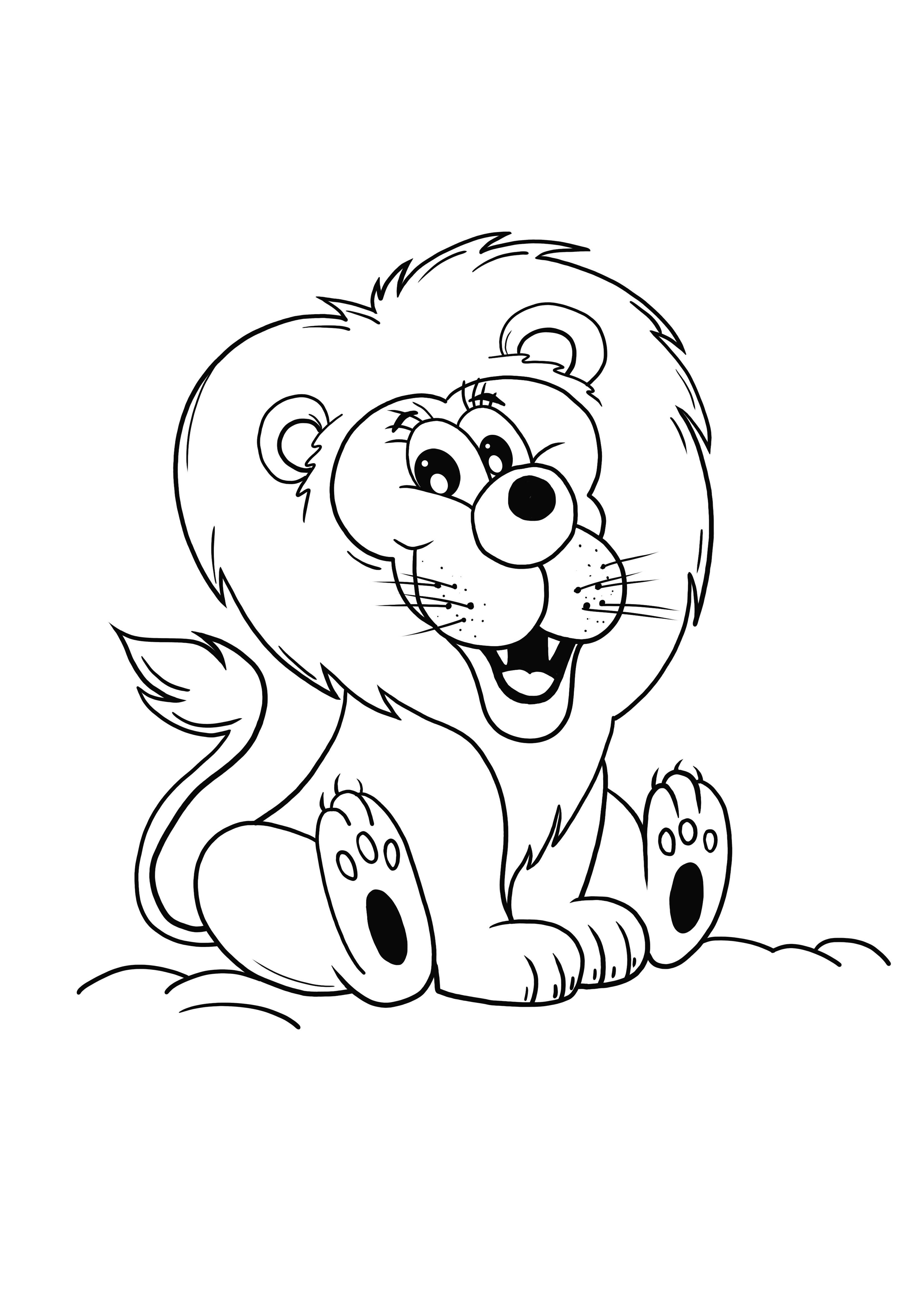 Feliz página do leão para colorir