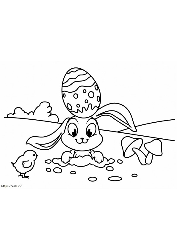 Easter Bunny And Chick coloring page