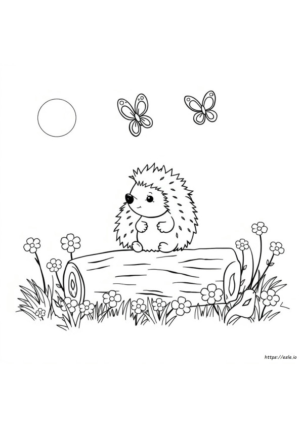 かわいいハリネズミの無料ぬりえ