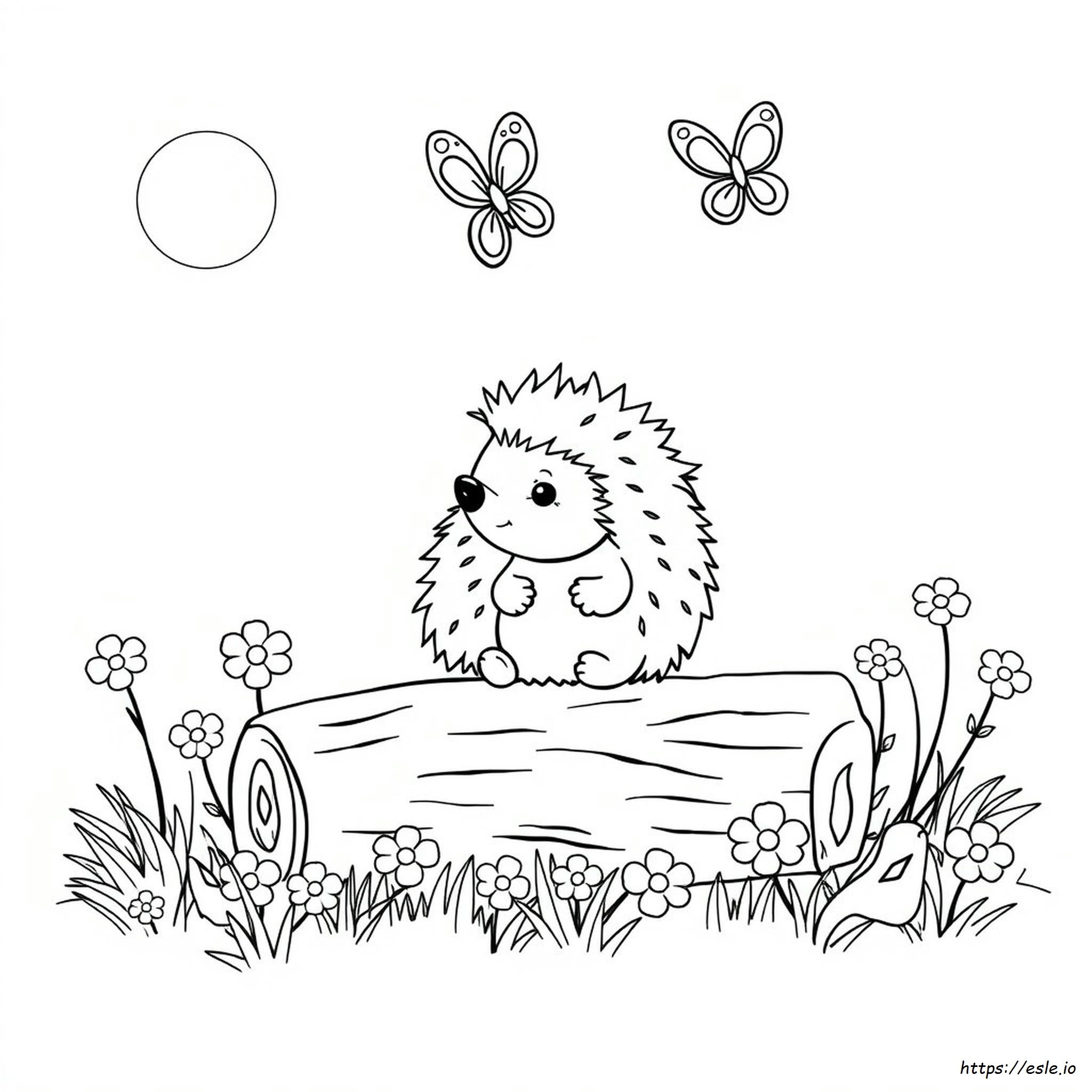 Printable Cute Hedgehog Coloring Page