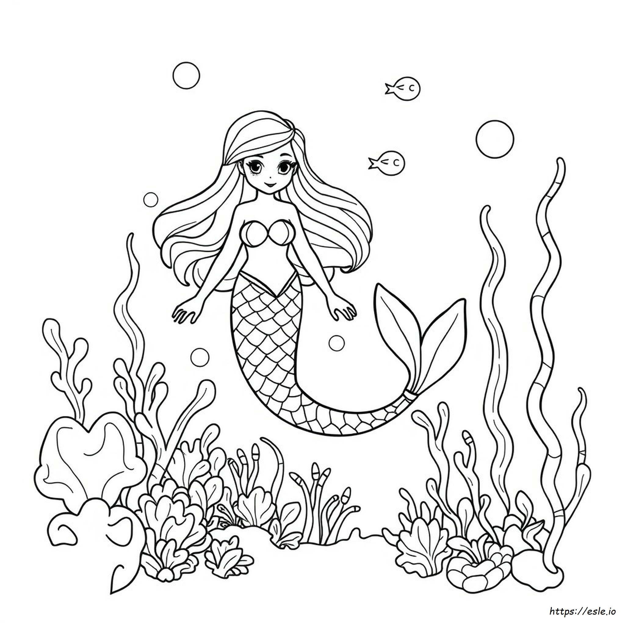 Mermaid Coloring Pages For Kids