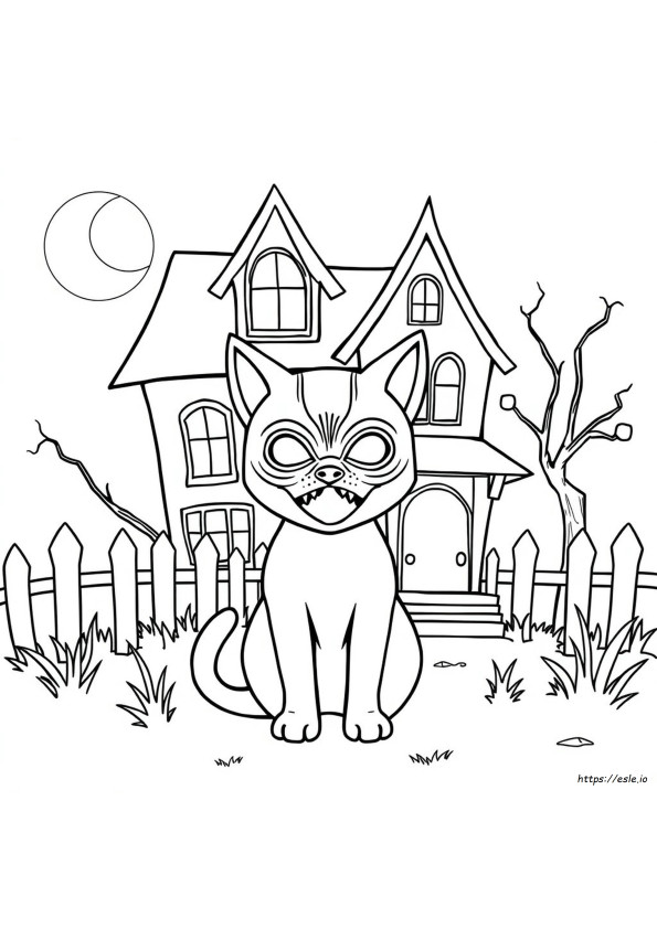 Cat Mask Coloring Page