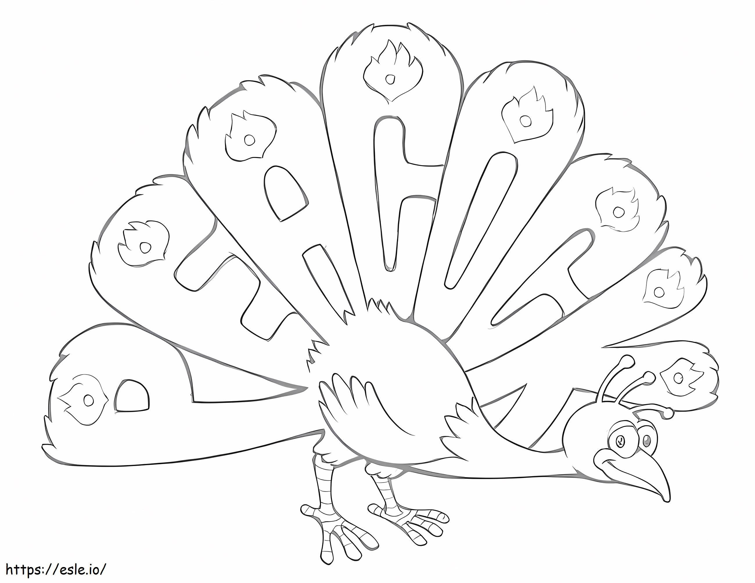 WordWold Peacock coloring page
