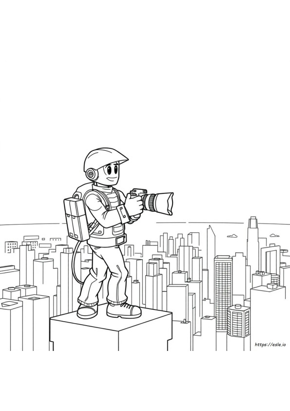 Camera Man Coloring Sheet