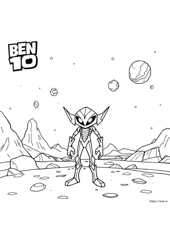 Dibujos Para Colorear De Ben 10: Diamante