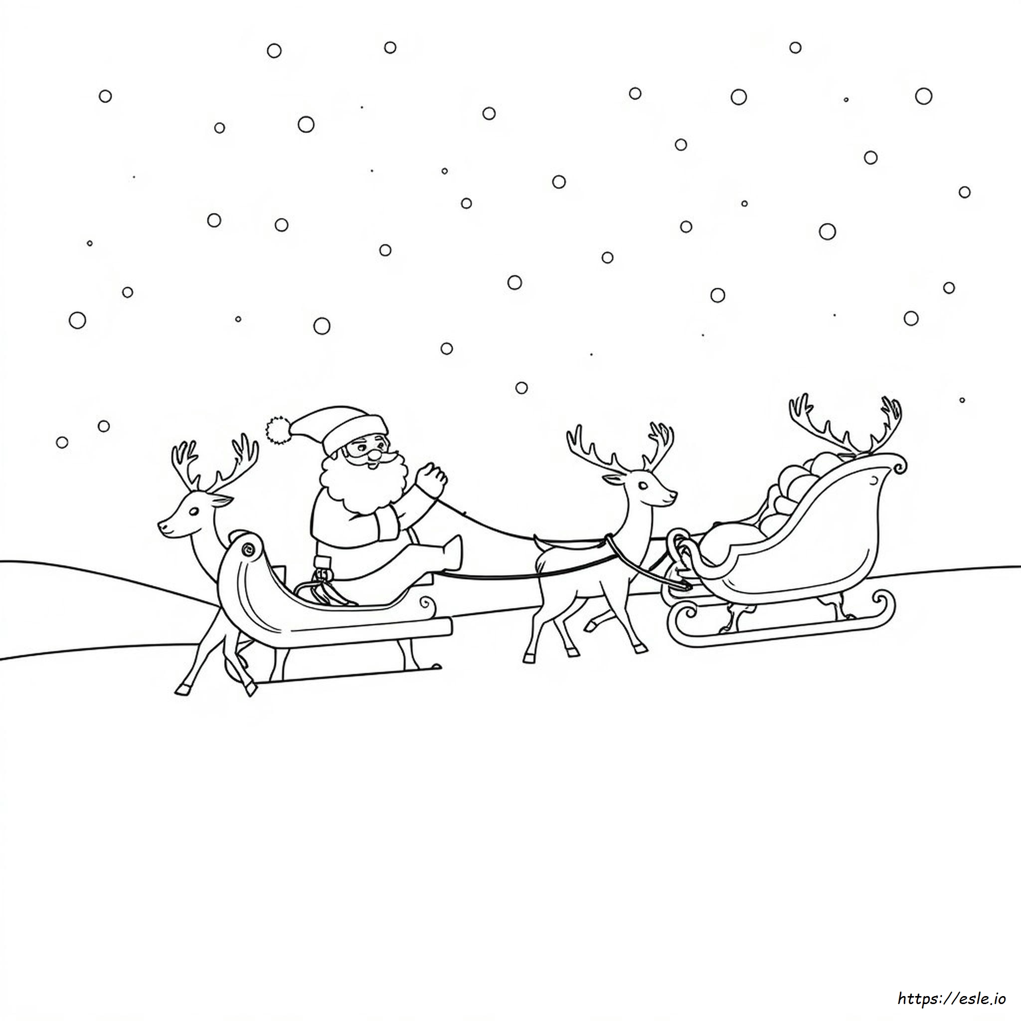 Santa Sleigh Coloring Pages Printable