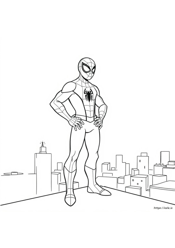 Spiderman Outline For Colouring
