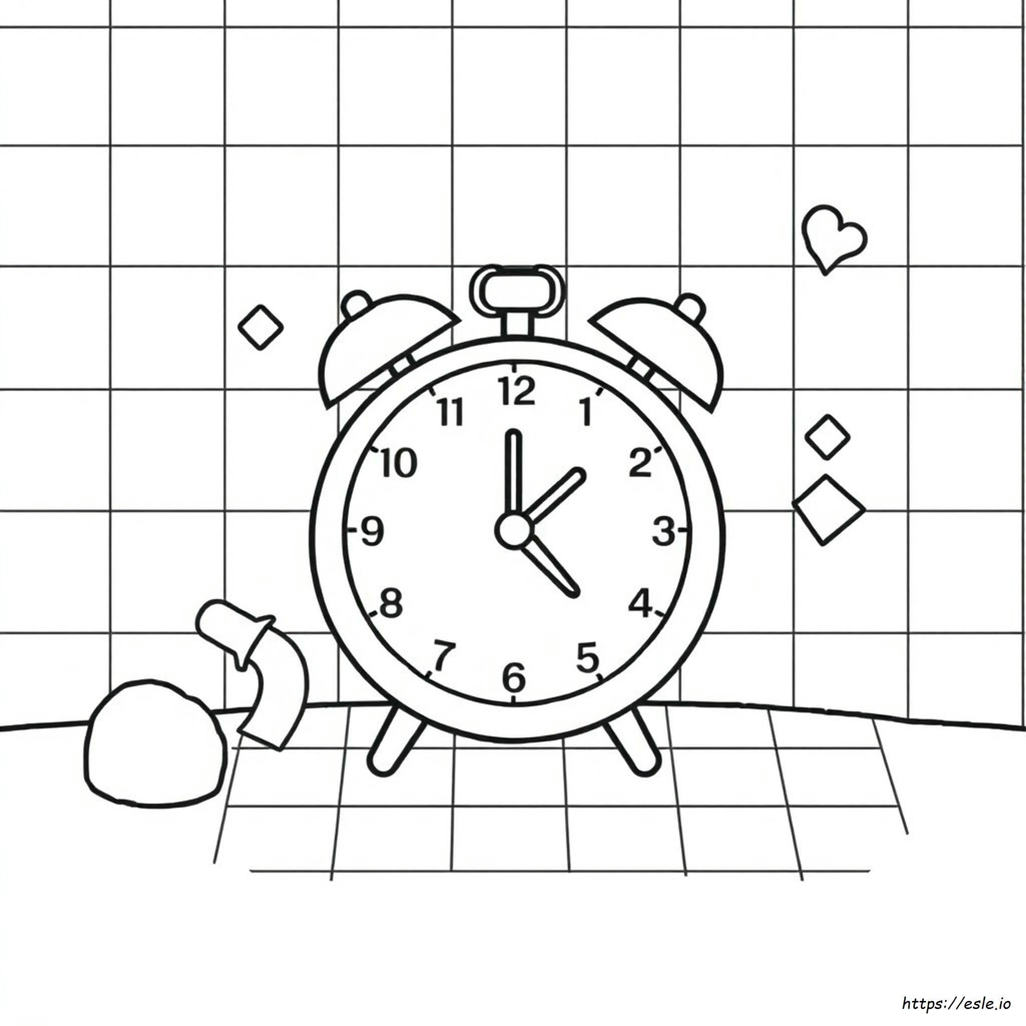 Coloring Cartoon Clock Clipart Black And White