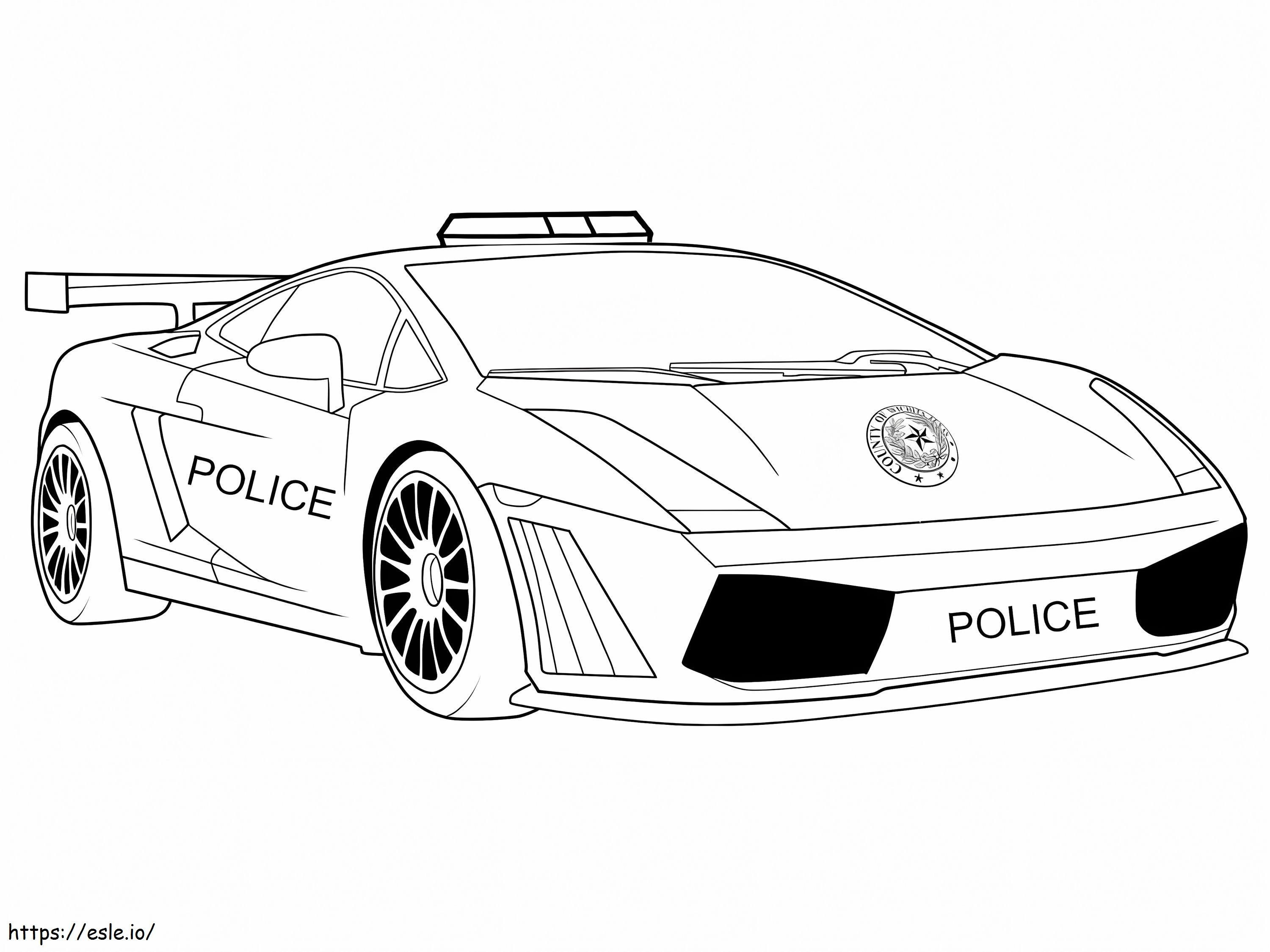 Samochód policyjny Lamborghini kolorowanka