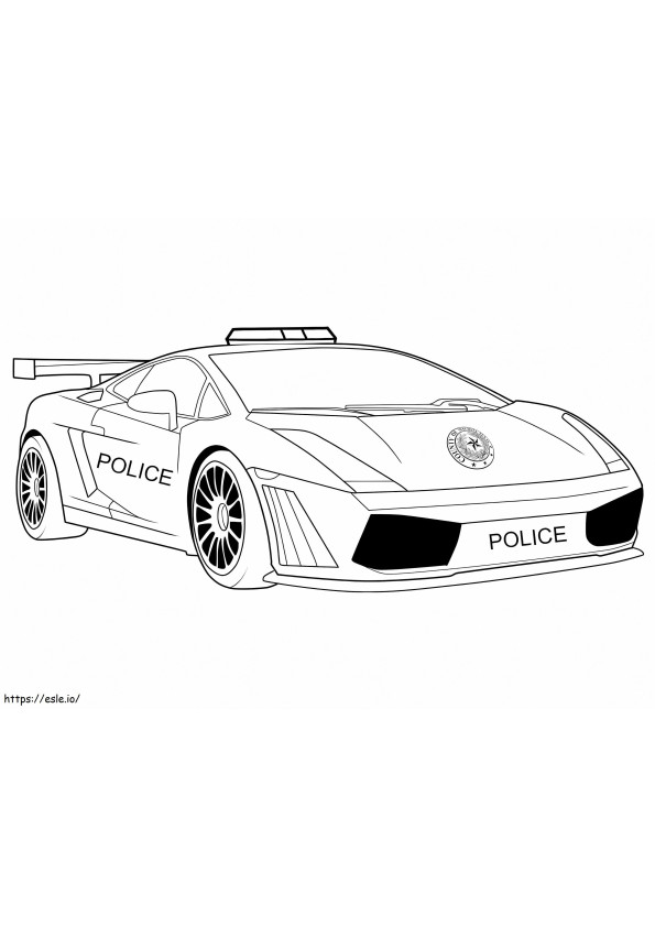 Samochód policyjny Lamborghini kolorowanka