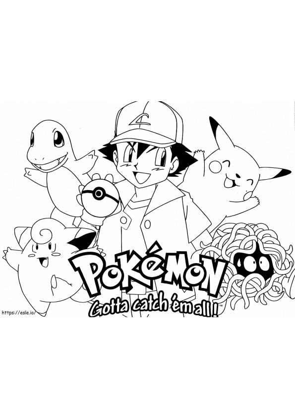Pokébola e Pokémon para colorir
