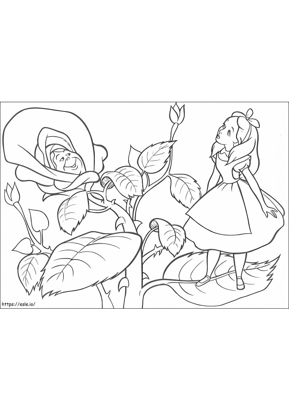 Alice Standing On The Sheet coloring page