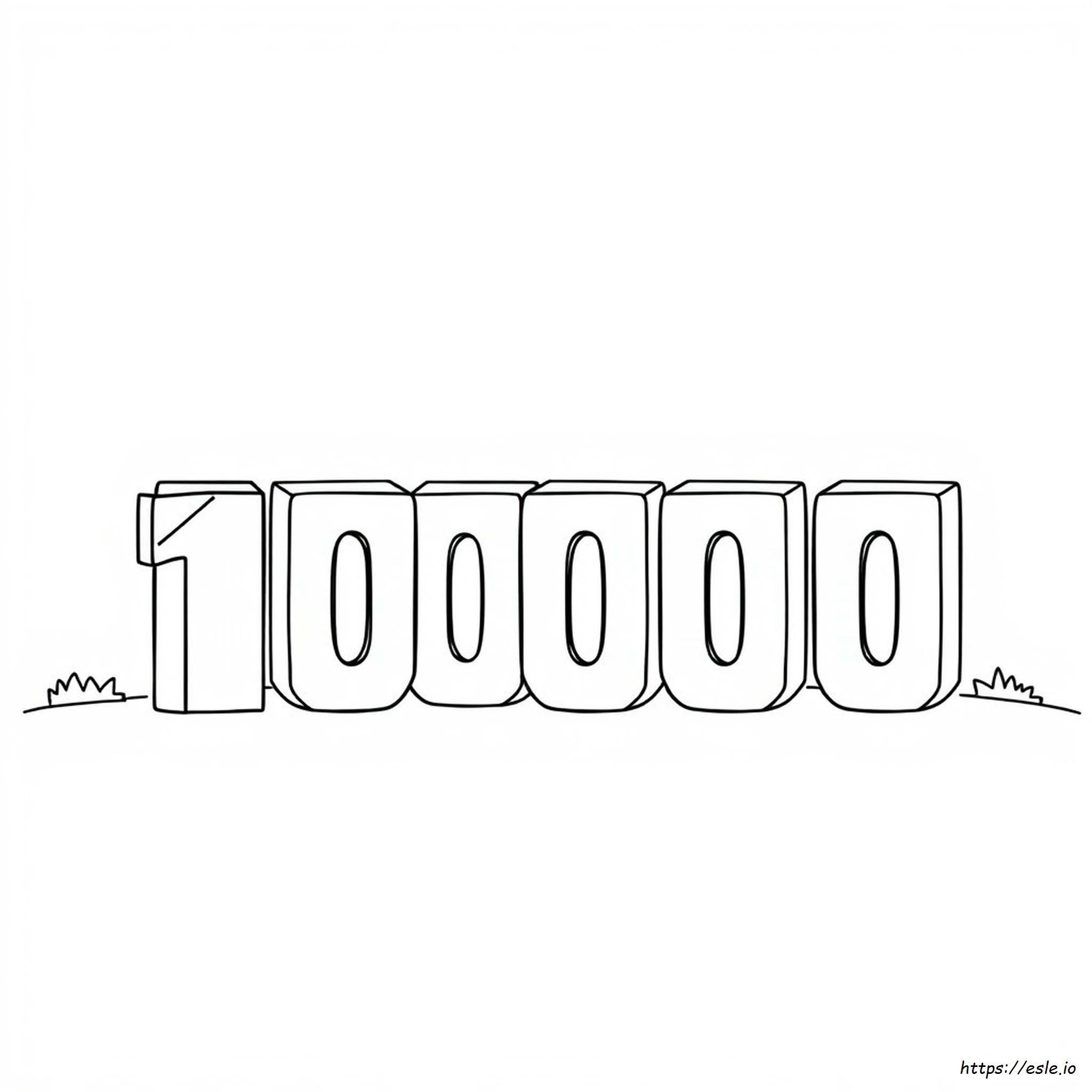 Numberblocks Coloring Pages 10000