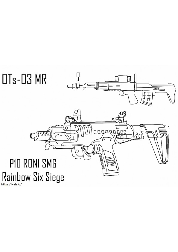 Armas de asedio de Rainbow Six para colorear