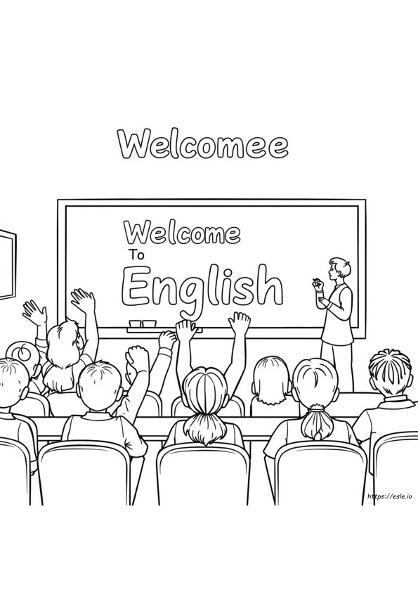 Coloriage Bienvenue Au Cours D'anglais
