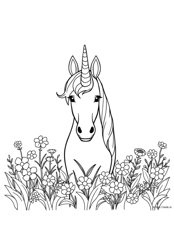 Unicorn Face Colouring Pages