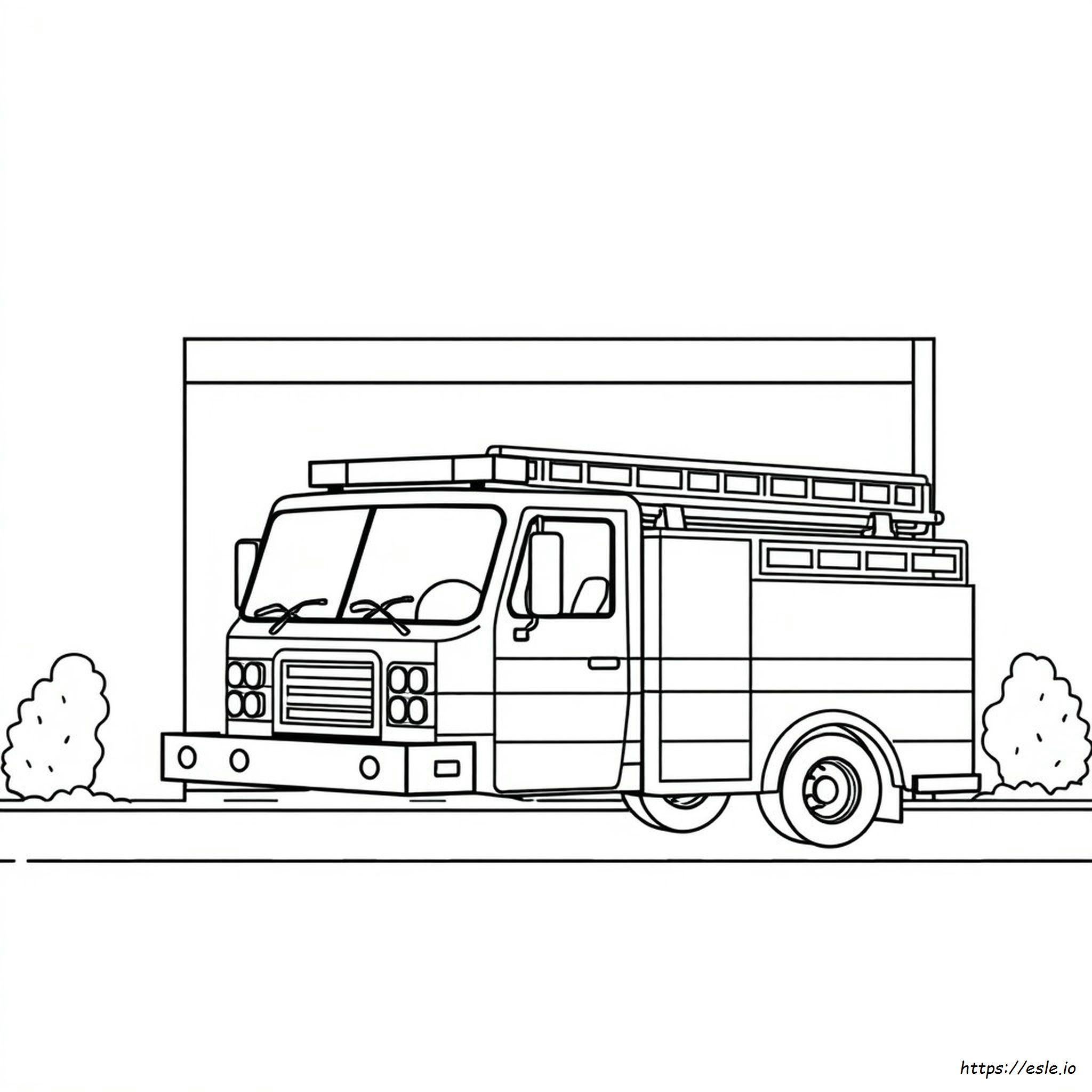 Free Fire Truck Coloring Page