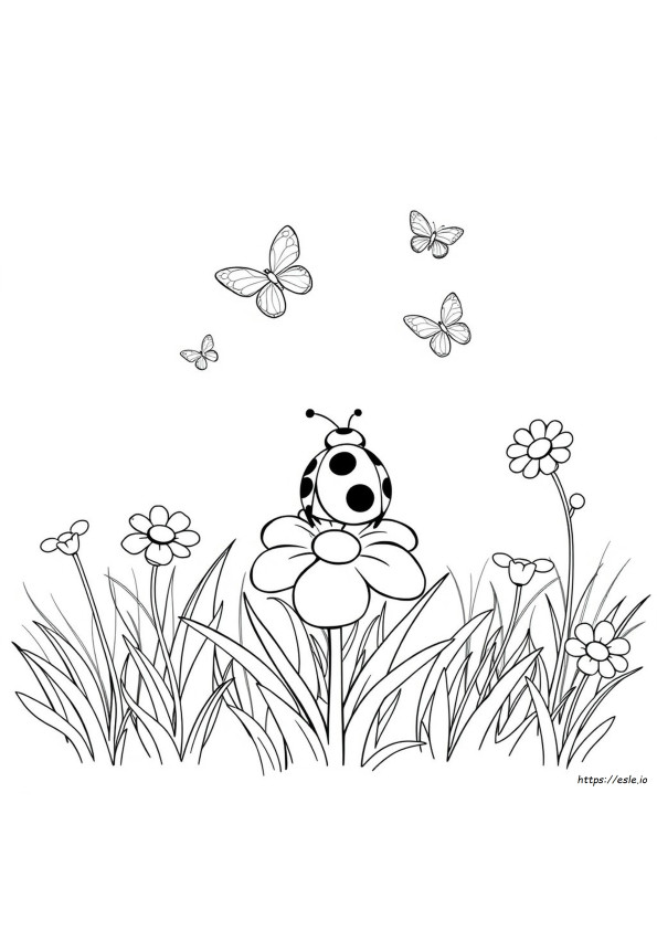 Coloriage Coccinelle Dessin Animé