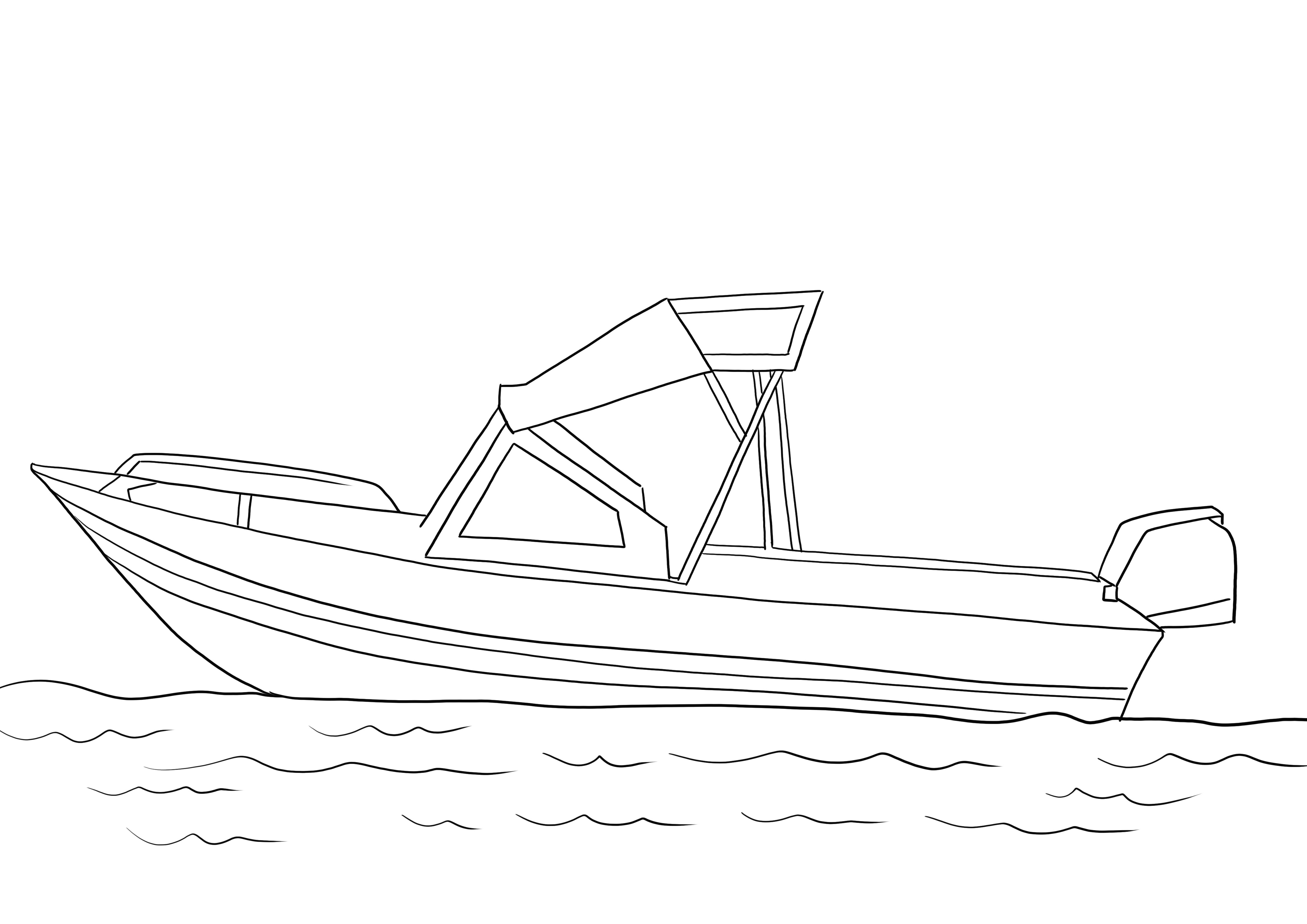 Desenho de Barco de Pesca grátis para imprimir ou baixar facilmente