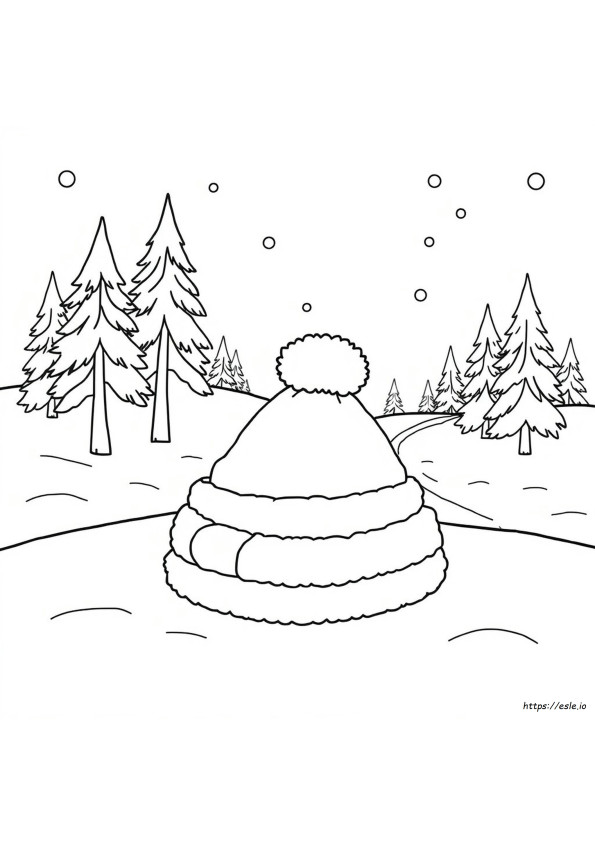 Toboggan Hat Coloring Page