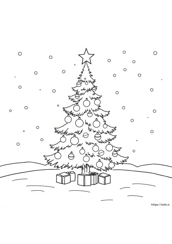 Christmas Tree Colouring Drawing