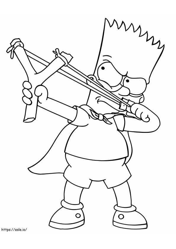 Bart Simpson With Slingshot coloring page
