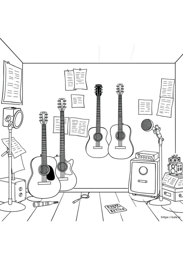 Printable Coloring Pages Of Guitars