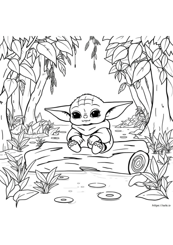 Baby Yoda Color Page