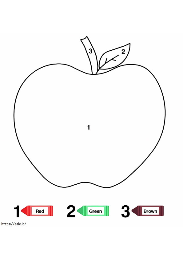 Fructul mărului Culoare după număr de colorat