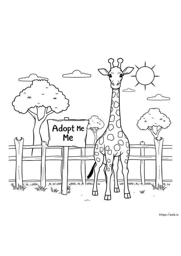 Adopt Me Zsiráf Színező Oldalak
