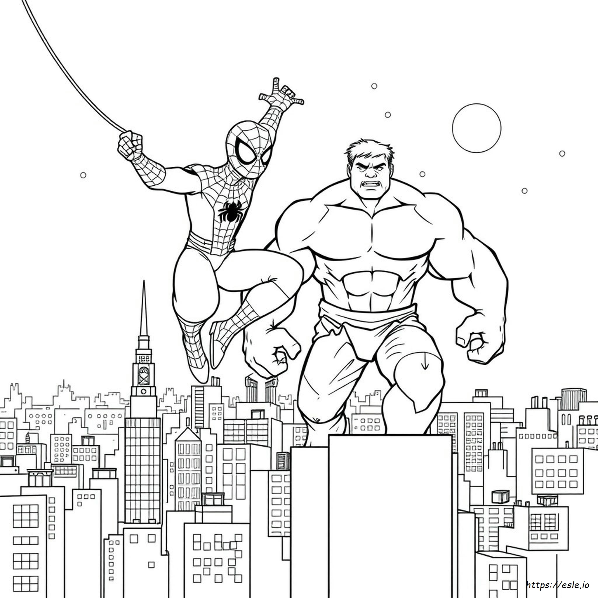 Spiderman And Hulk Coloring Pages