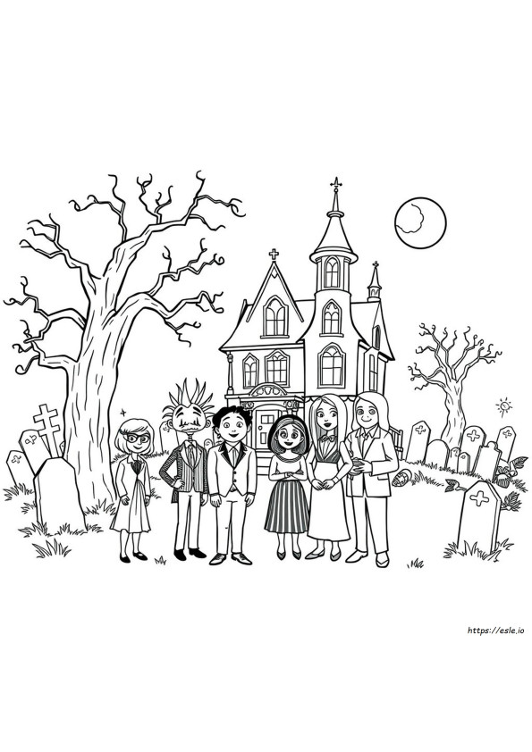 Pagini De Colorat Familia Addams