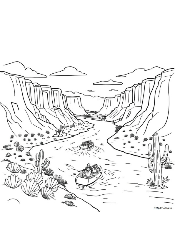 Passeio De Bóia No Rio Colorado Em Page Az Para Colorir