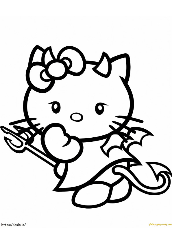 Hello Kitty Devil coloring page