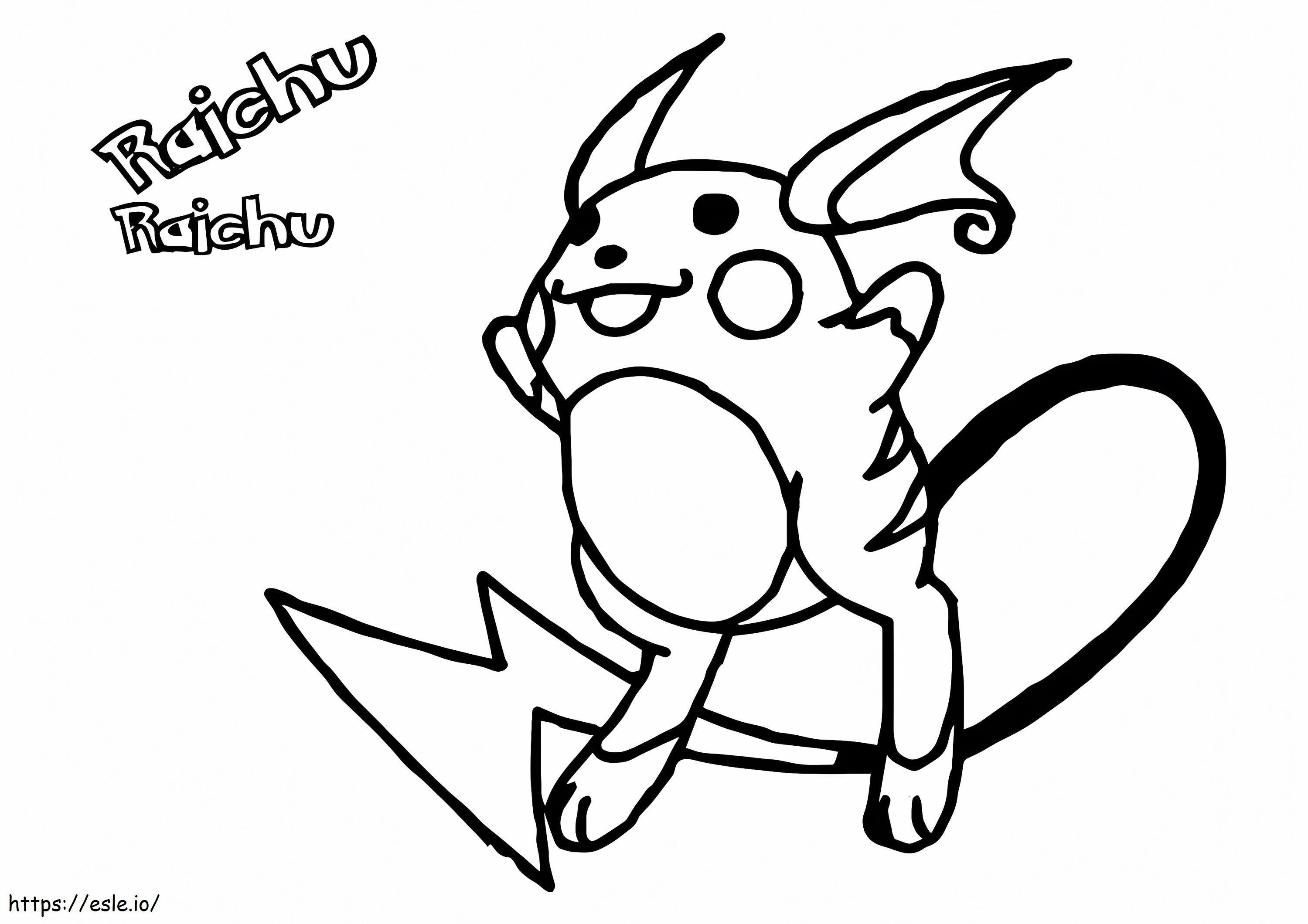 Raichu The Pokemon coloring page