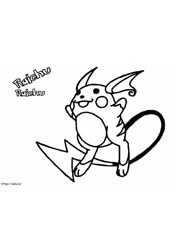 Raichu The Pokemon coloring page