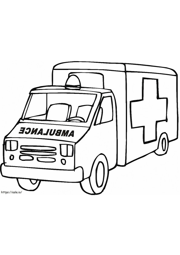 Bella ambulanza da colorare