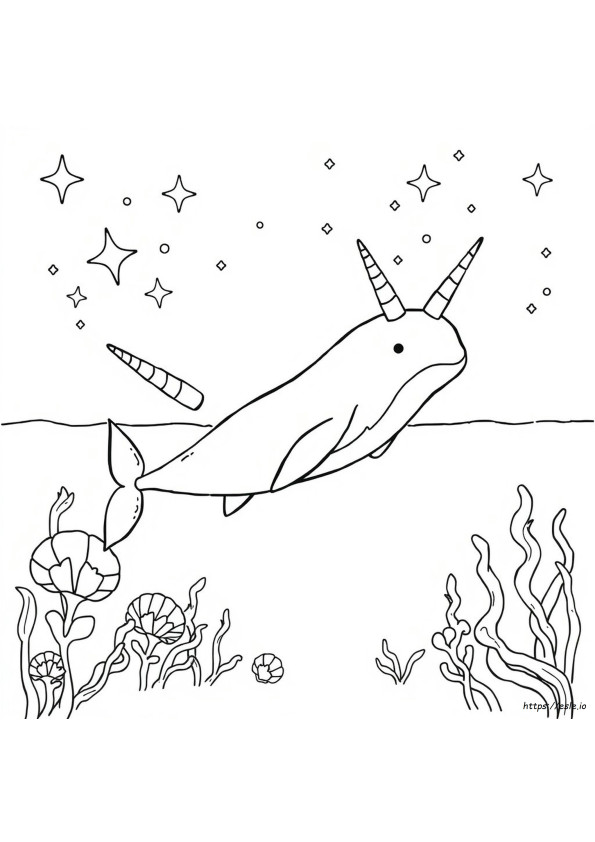 ユニコーンクジラ ぬりえ 無料