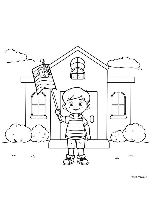 Amerikanische Flagge Ausmalbild Für Vorschulkinder