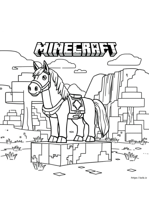 Minecraft Horse Coloring Pages