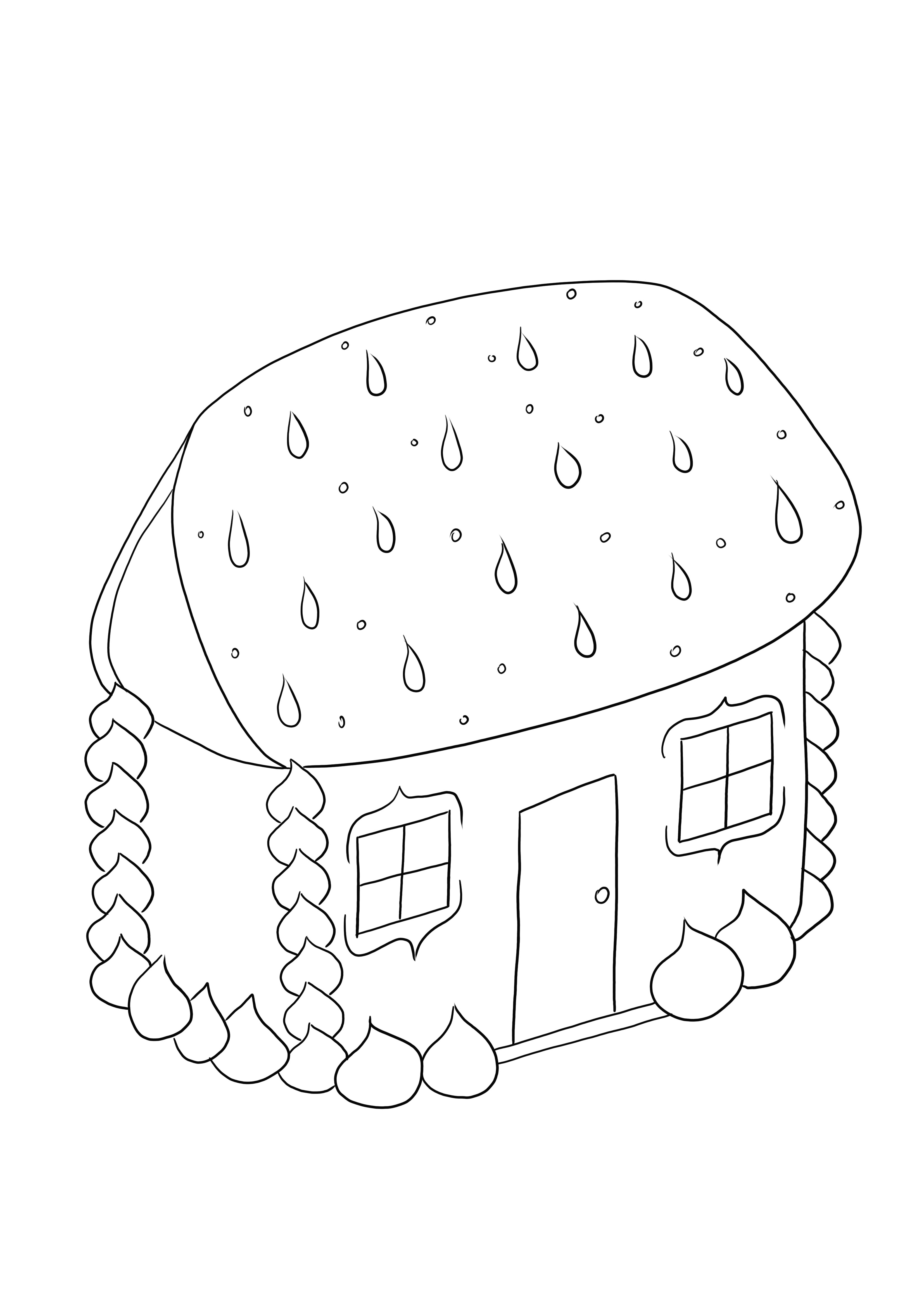 Impresión de casa de pan de jengibre de forma gratuita o guardada para una imagen posterior
