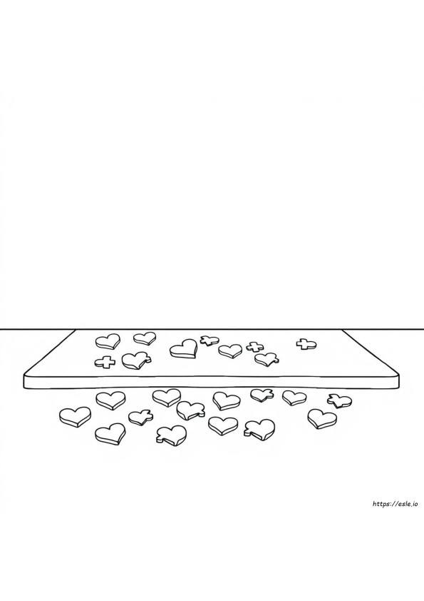 Heart Puzzle Coloring Page