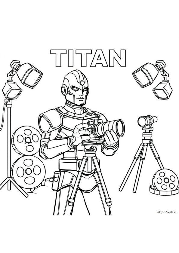 Titan Cameraman Coloring Page